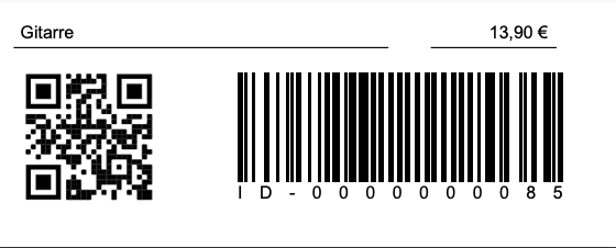 Etiketten mit QR-Code und Barcode