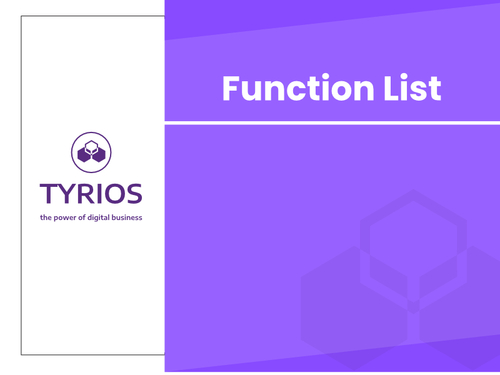 PDF-Sheet of TYRIOS Functionlist