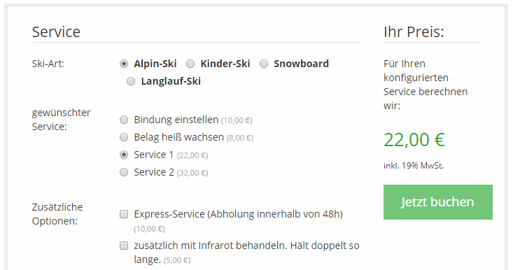 individueller Ski-Service bei Sport Klamser in Ulm